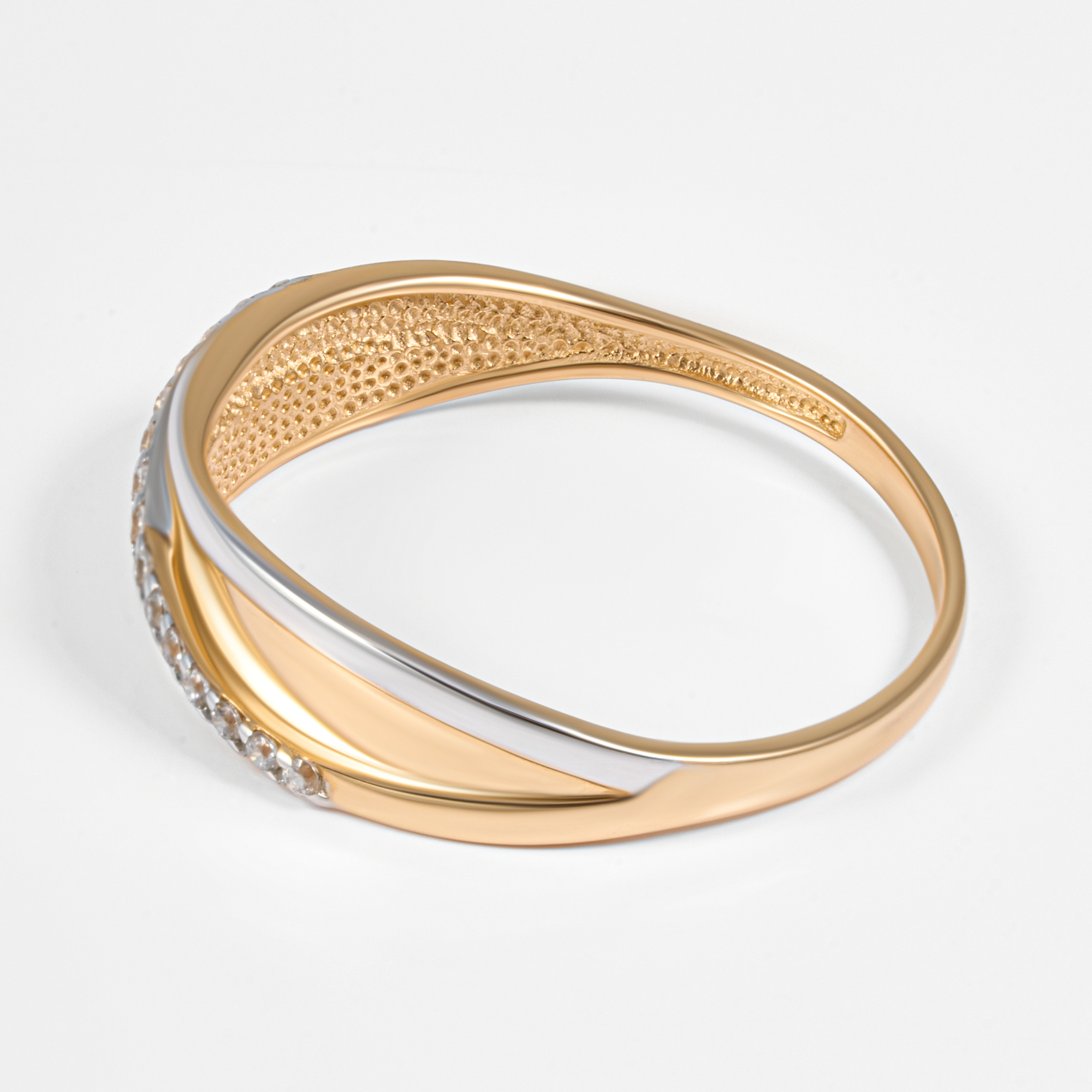 Золотое кольцо Efremof из красного золота 585 пробы  со вставками (фианит) ЮПК1327667, размеры от 17 до 20