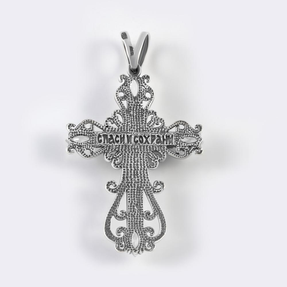 Серебряный крест   со вставками (фианит) РЫ3000155СЧ