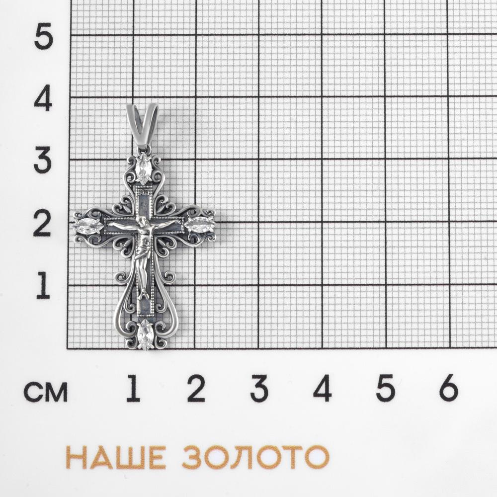Серебряный крест   со вставками (фианит) РЫ3000155СЧ