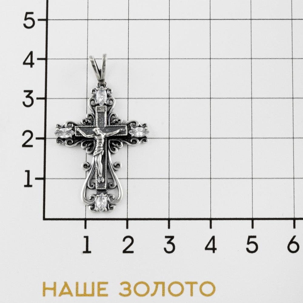 Серебряный крест   со вставками (фианит) РЫ3000155СЧ