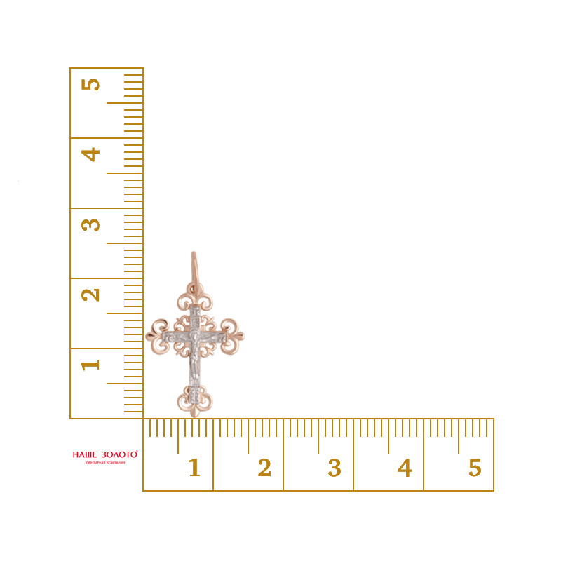 Золотой крест Топаз из красного золота 585 пробы ТЗТ13006480