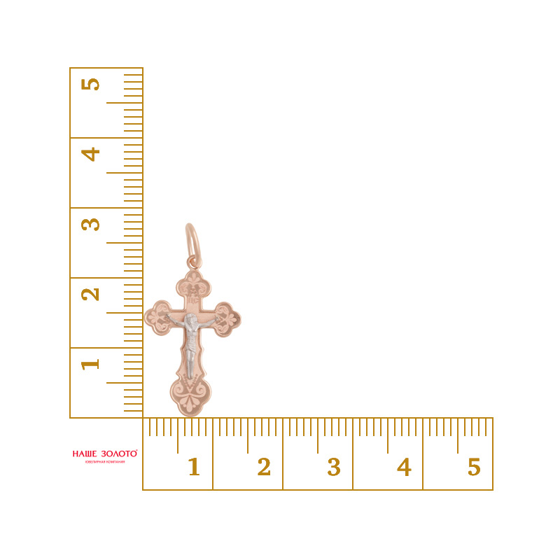 Золотой крест Топаз из красного золота 585 пробы ТЗТ13096662