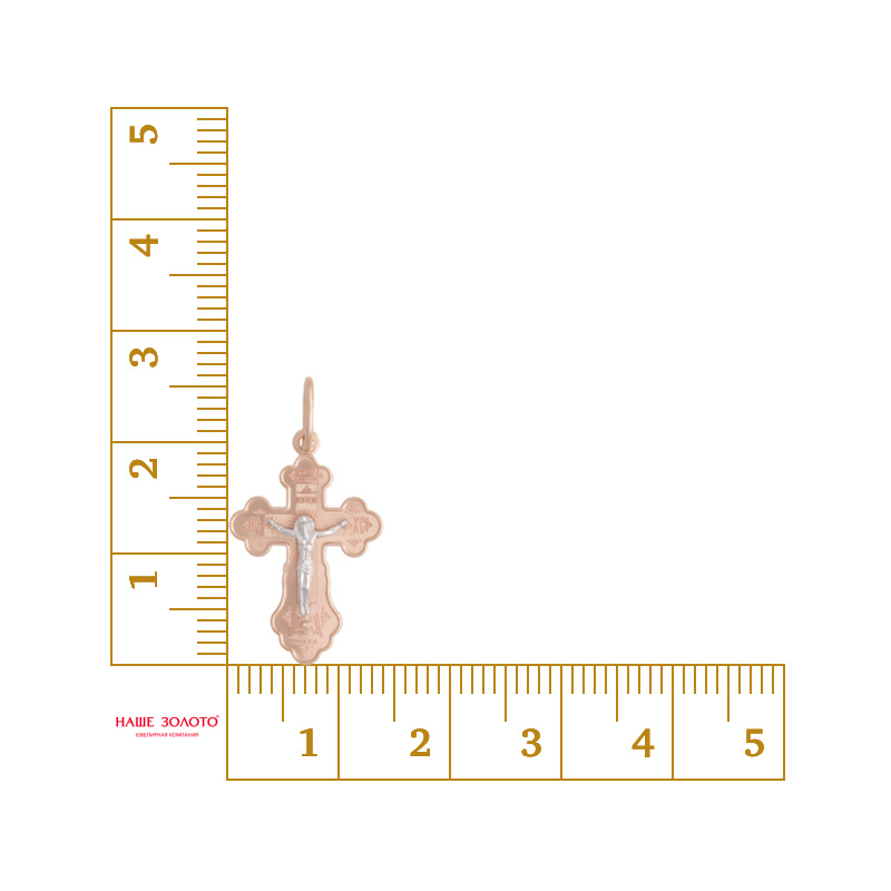 Золотой крест Топаз из красного золота 585 пробы ТЗТ13096152