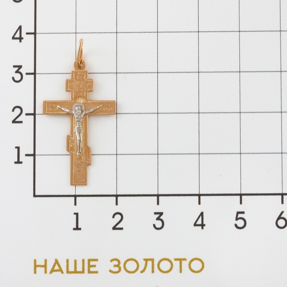Золотой крест Топаз из красного золота 585 пробы ТЗТ13086095