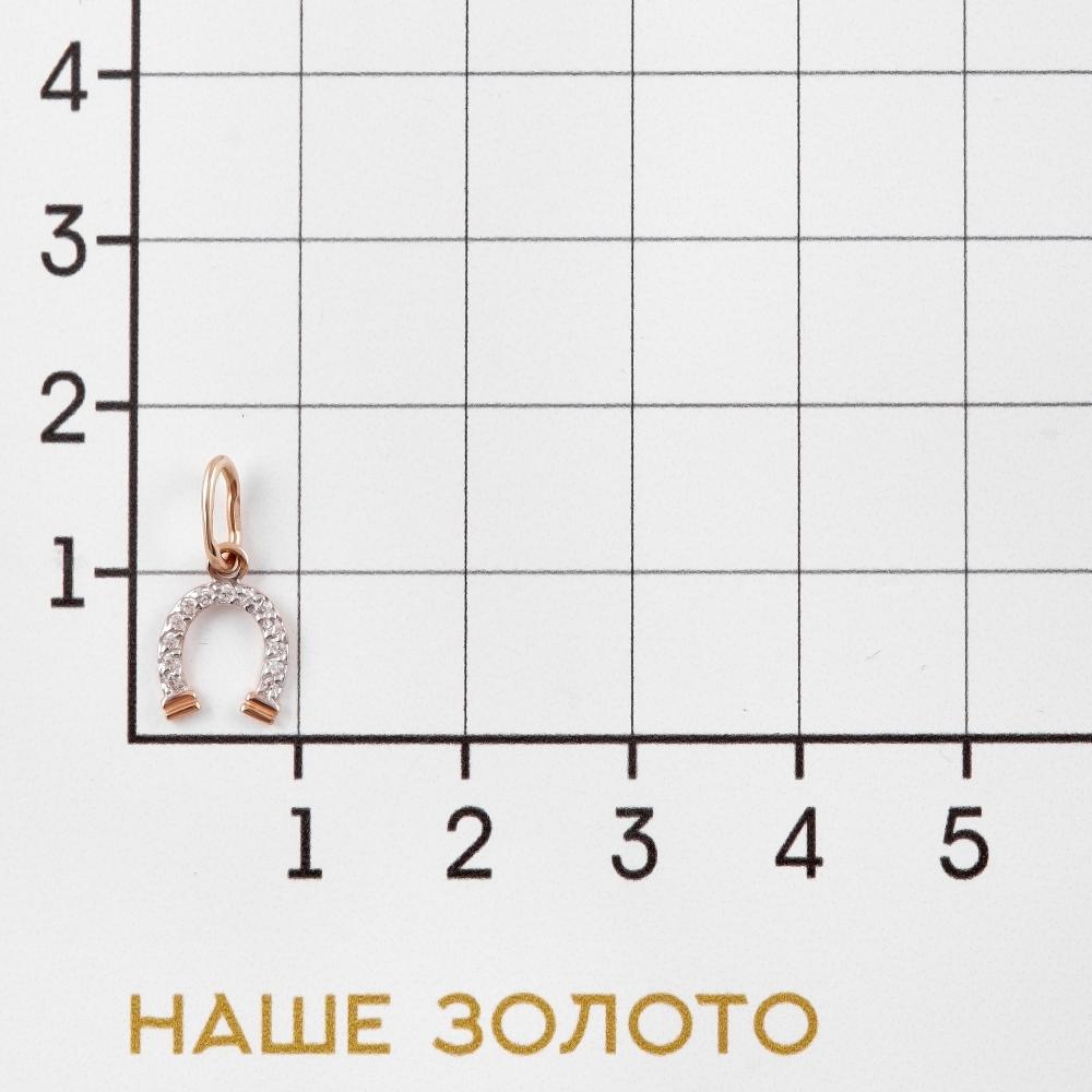 Золотая подвеска Берег из красного золота 585 пробы  со вставками (фианит) 2БПЗ5К.1-01-1223-01