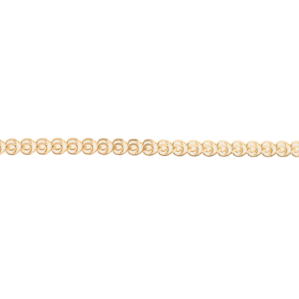 Золотая цепочка Адамас из белого золота 585 пробы ромб одинарный 035 АСР135А2, размеры от 40 до 55