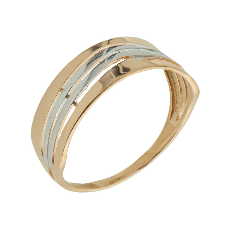Золотое кольцо Дельта (delta) из красного золота 585 пробы ДП210716, размеры от 16 до 19