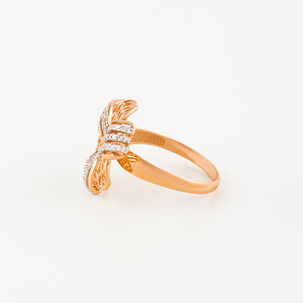 Золотое кольцо Вероника из красного золота 585 пробы  со вставками (фианит) 3ВК132-434, размеры от 16 до 19