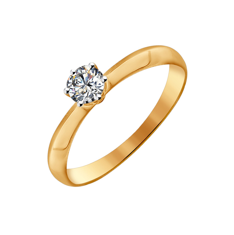 Золотое кольцо Sokolov из красного золота 585 пробы  со вставками (сваровски) ДИ81010225, размеры от 16 до 16