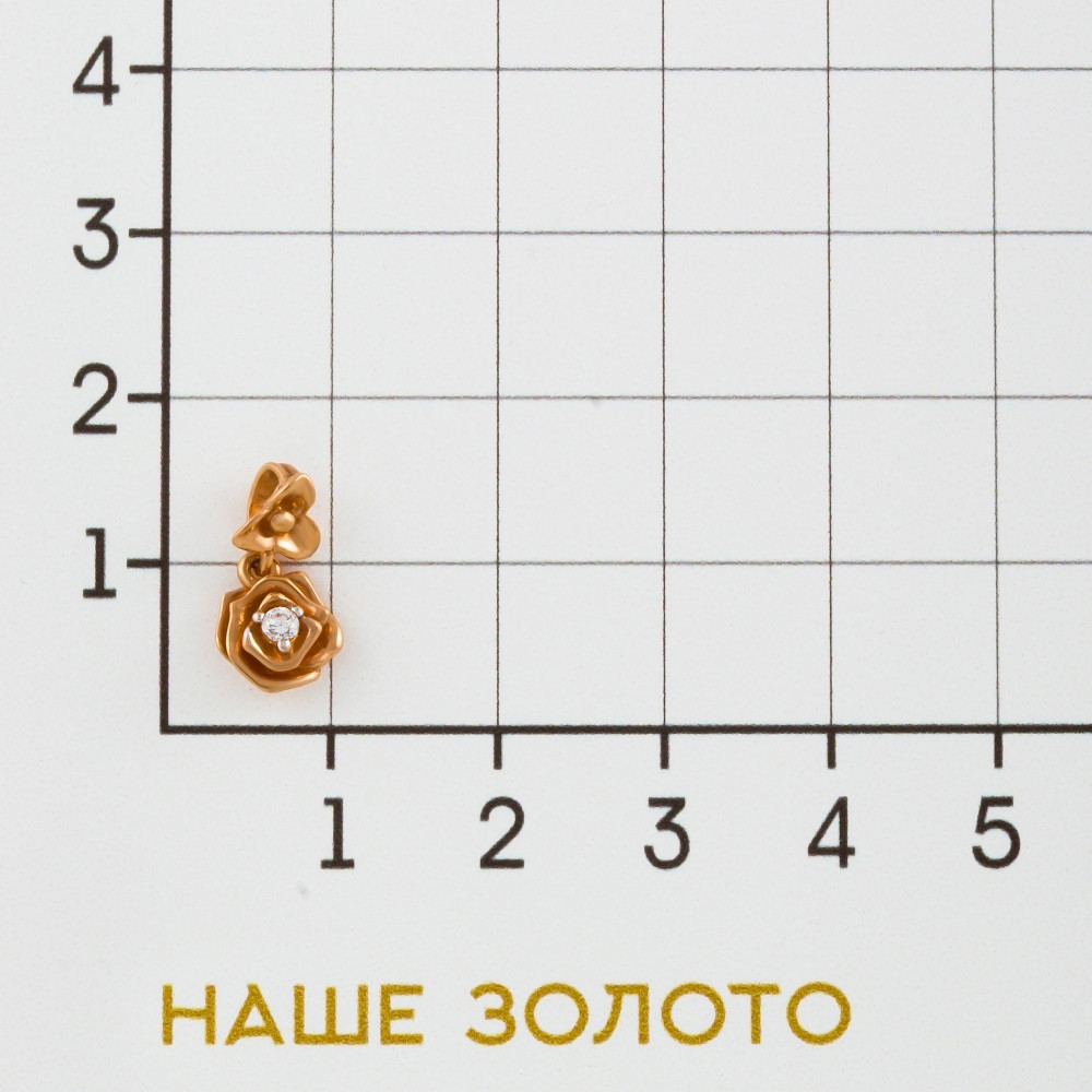 Золотая подвеска Золотов из красного золота 585 пробы  со вставками (фианит) 2Т2815162Р