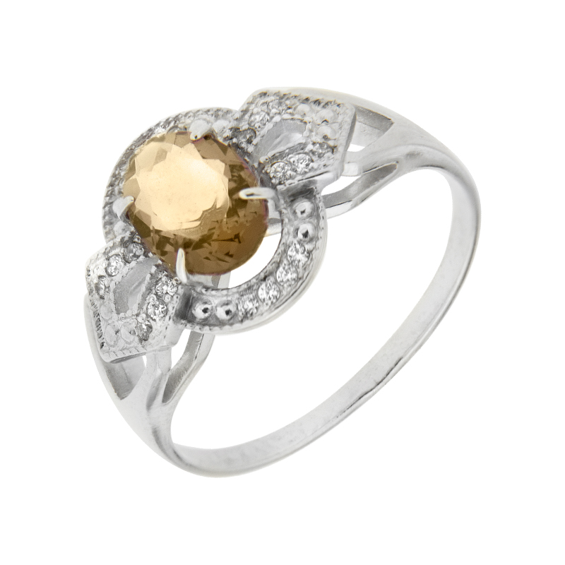 Серебряное кольцо Efremof  со вставками (кристалл и фианит) ЮП1015010383кртр, размеры от 17 до 19