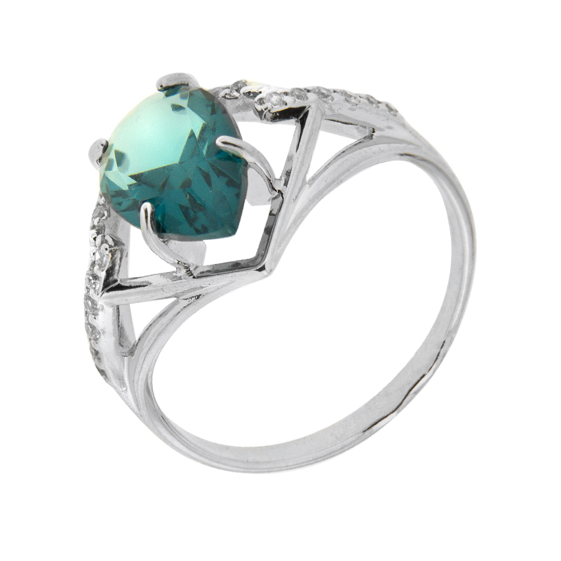 Серебряное кольцо Efremof  со вставками (кристалл и фианит) ЮП1015010391кртл, размеры от 17 до 19