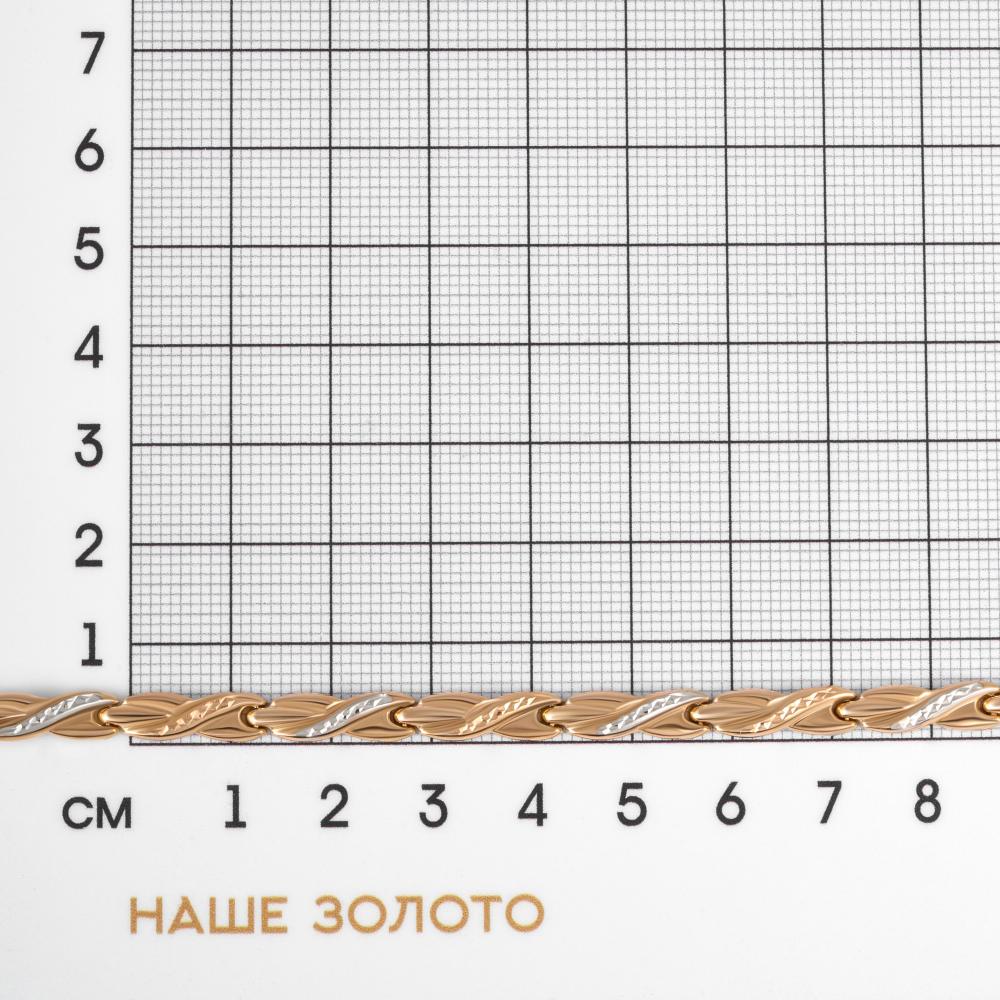 Золотой браслет Магнат  из красного золота 585 пробы ПЗА023027, размеры от 16 до 20