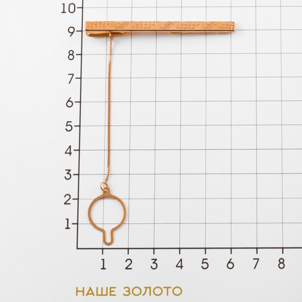 Золотой зажим для галстука  из красного золота 585 пробы 2И01-7015