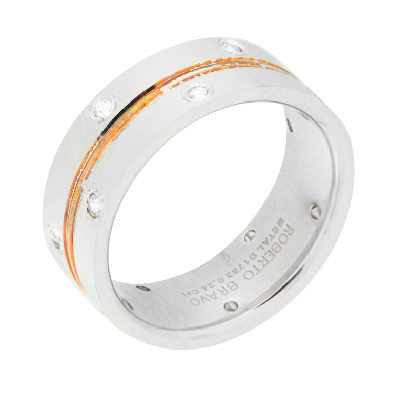 Стальное кольцо обручальное Роберто браво из стали с позолотой РВ015, размеры от 17 до 20
