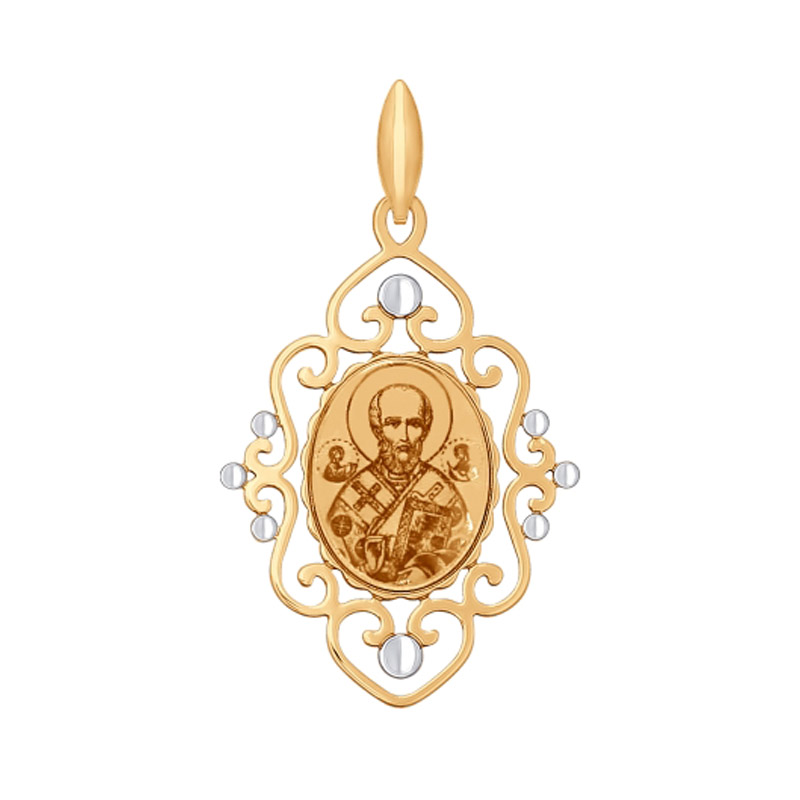 Золотая иконка Sokolov из красного золота 585 пробы ДИ101695, размеры от  до 1