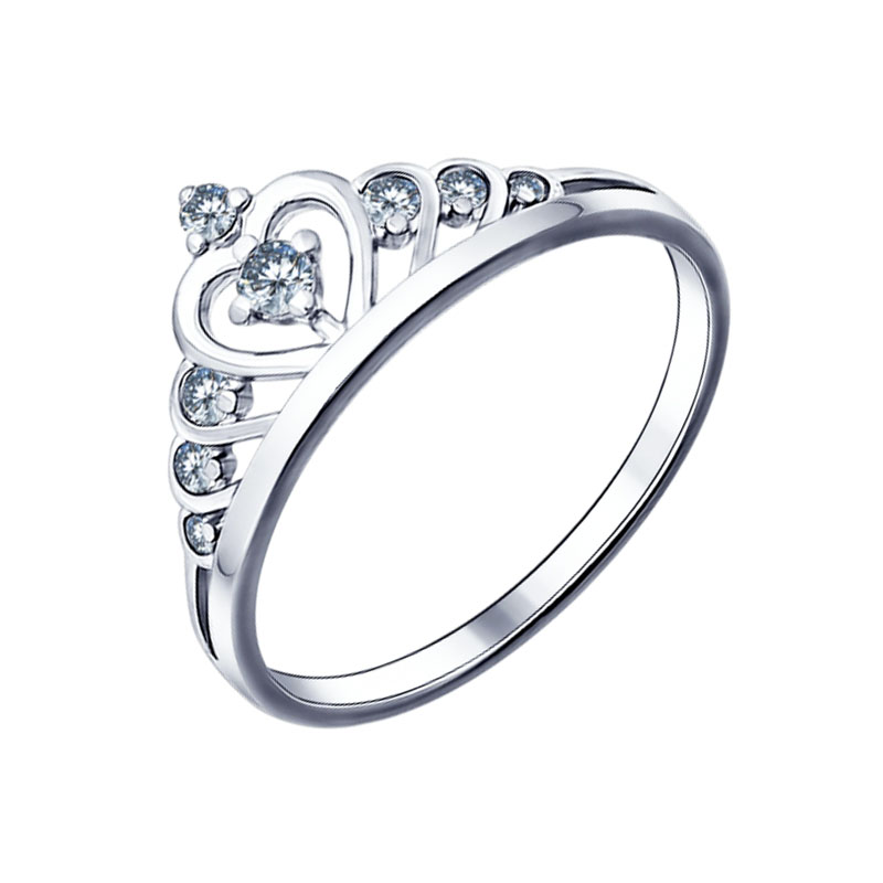 Серебряное кольцо Sokolov  со вставками (фианит) ДИ94011483, размеры от 15 до 18.5