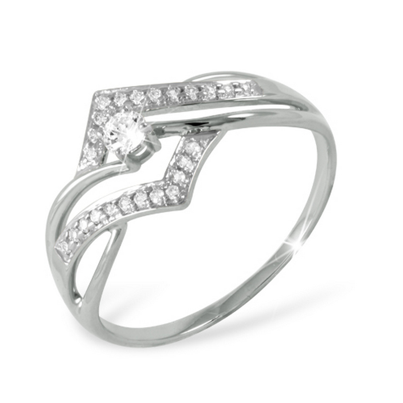 Серебряное кольцо Efremof  со вставками (фианит) ЮП1010010110, размеры от 17 до 18.5