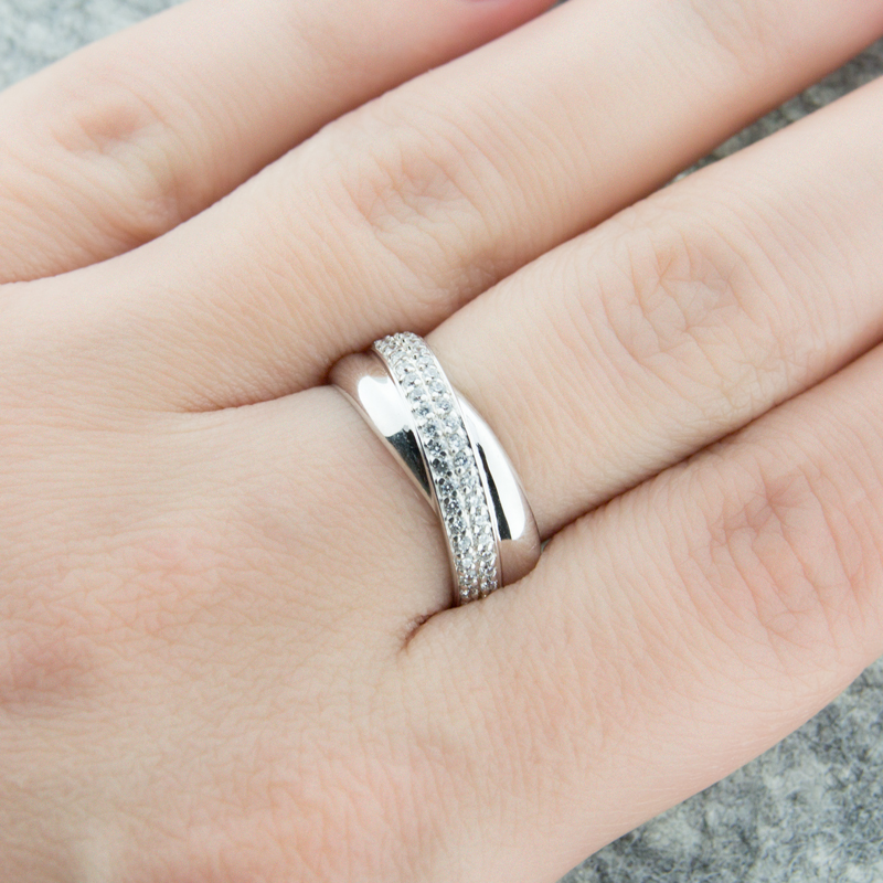 Серебряное кольцо Efremof  со вставками (фианит) ЮП1010010145, размеры от 16.5 до 19.5