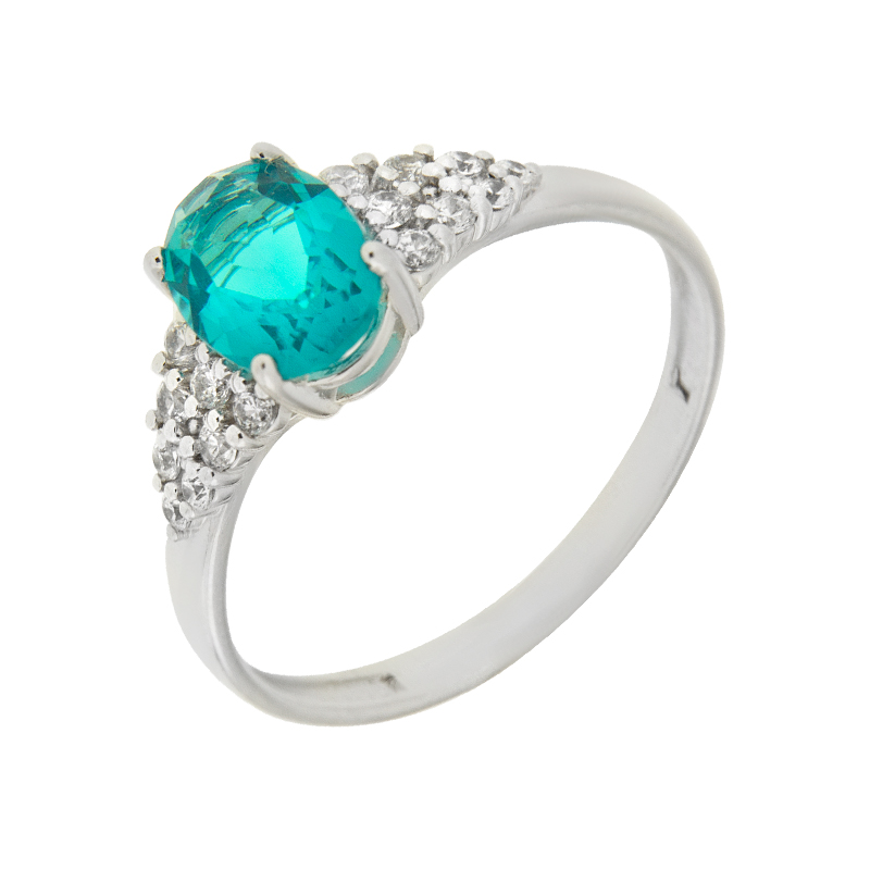 Серебряное кольцо Efremof  со вставками (кристалл и фианит) ЮП1015010549крпр, размеры от 16.5 до 18.5