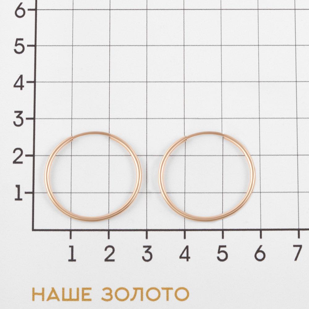 Золотые серьги конго Бронницкий ювелир из красного золота 585 пробы БЮ16020415000