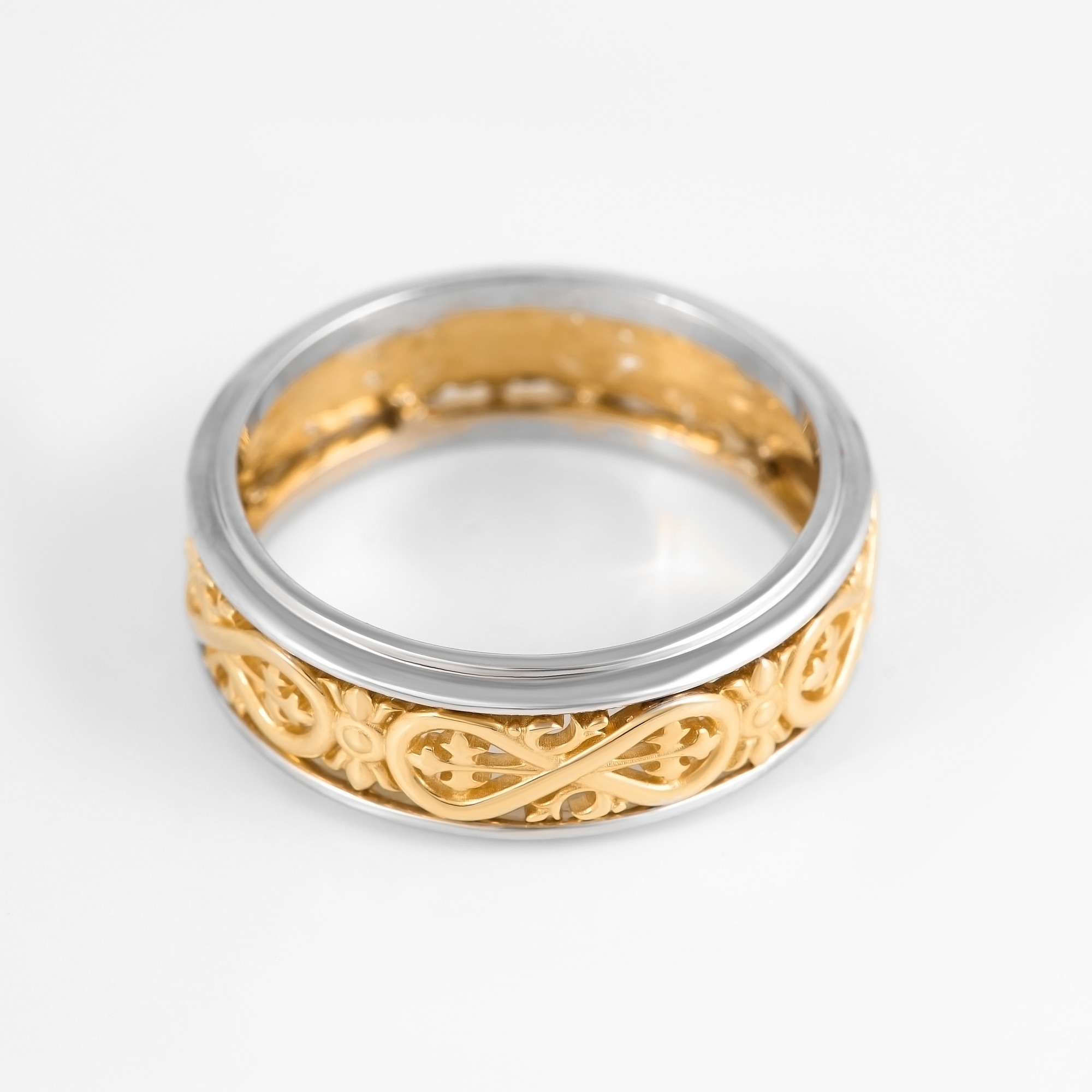 Золотое кольцо обручальное Kota osta из красного золота 585 пробы со вставками из драгоценных камней (бриллиант) КАКО-ОКБ199ГМ25, размеры от 16 до 21
