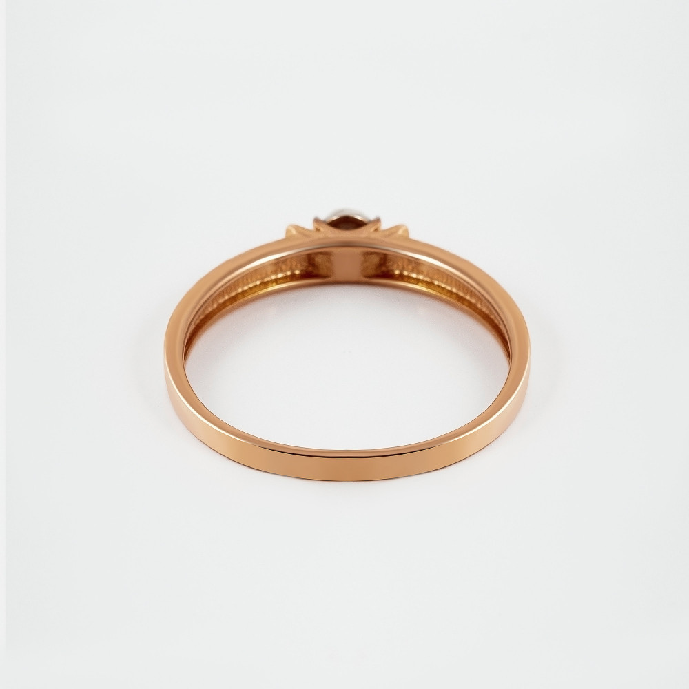 Золотое кольцо Альфа-карат из красного золота 585 пробы со вставками из драгоценных камней (бриллиант) КРК3213579/9, размеры от  до 20