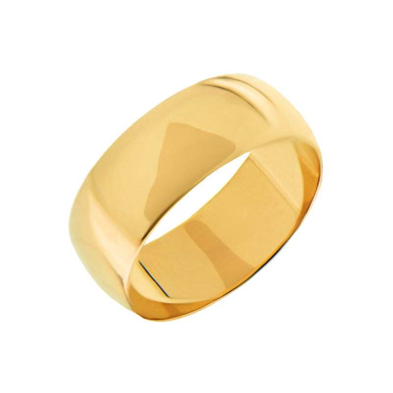 Золотое кольцо обручальное Стеклов из белого золота 585 пробы и из желтого золота 585 пробы 7,0п Кл5К-7,0П, размеры от 15 до 24