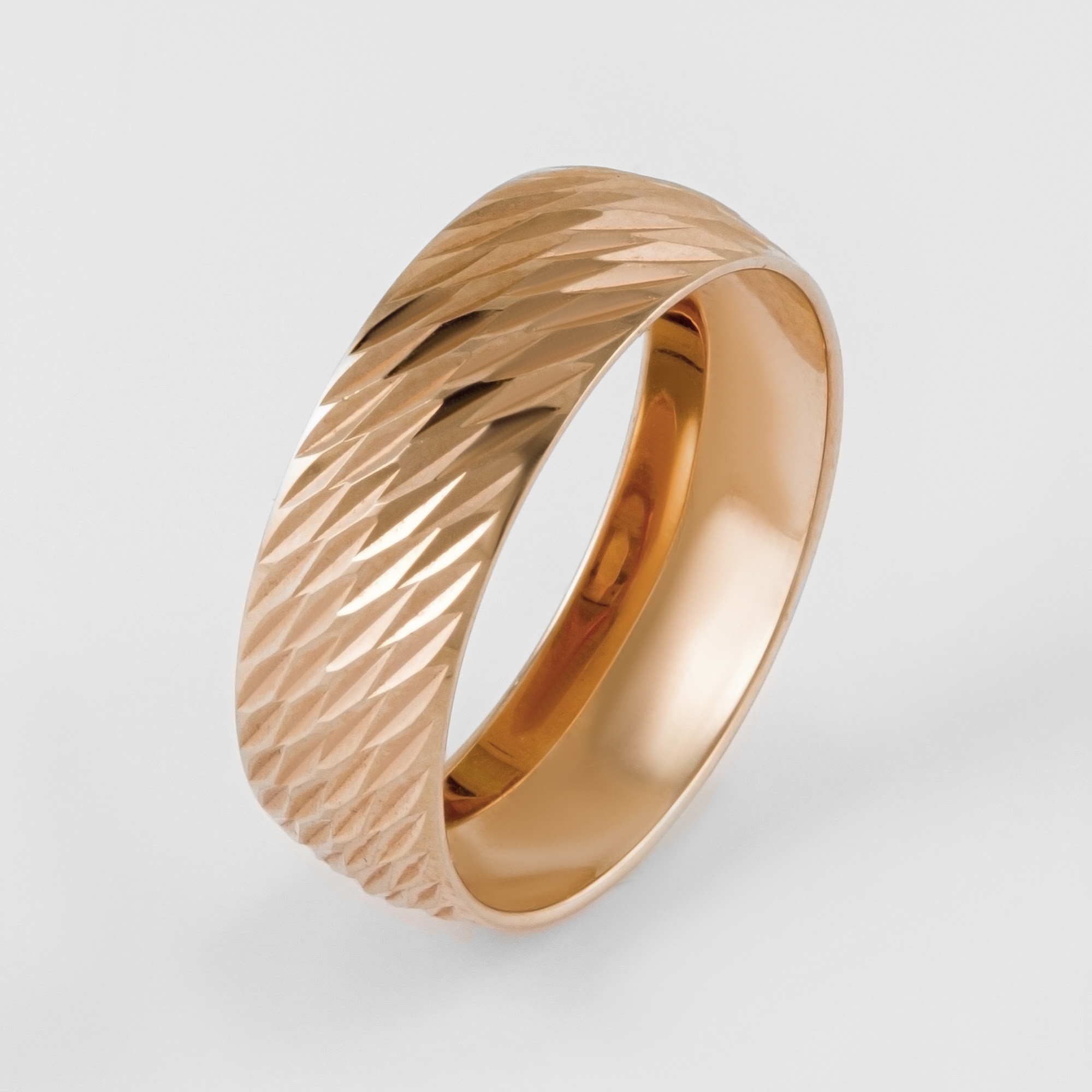 Золотое кольцо обручальное Красное голд из красного золота 585 пробы 1ФКО-005-А, размеры от 15.5 до 22