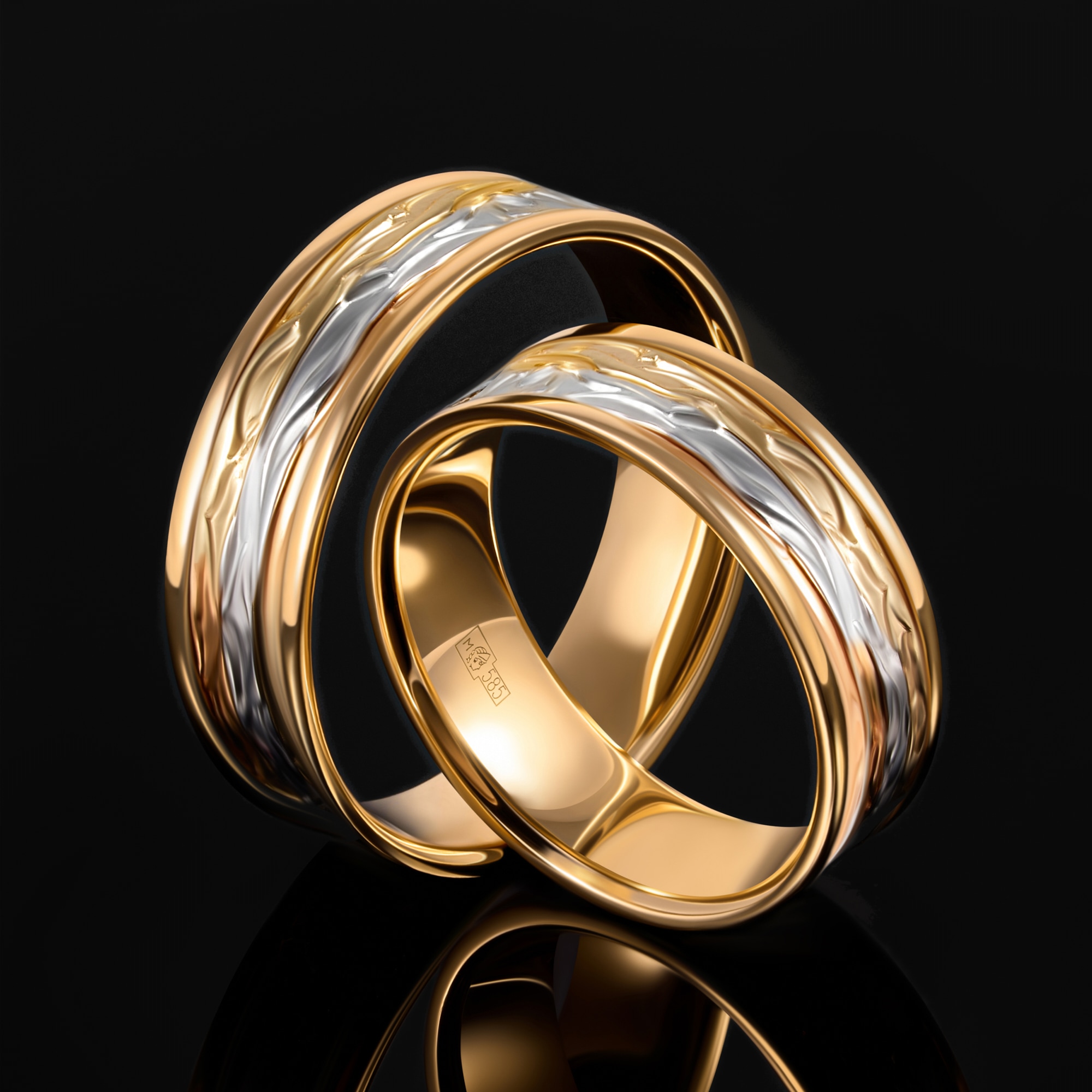 Золотое кольцо обручальное Vangold из красного золота 585 пробы ЛД0211100100242, размеры от 15 до 22