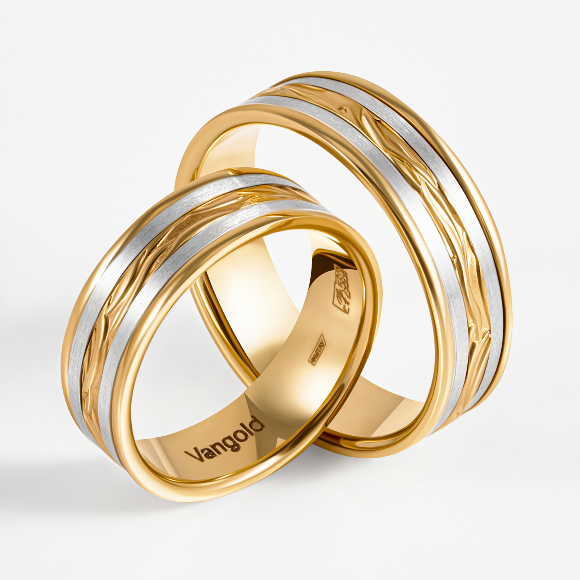 Золотое кольцо обручальное Vangold из красного золота 585 пробы ЛД0211200100360, размеры от 15 до 22