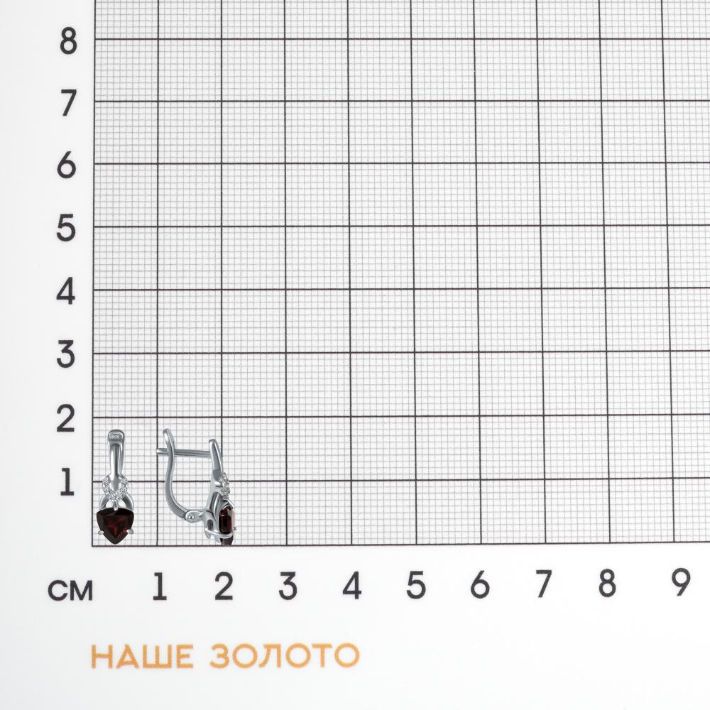 Серебряные серьги Sokolov со вставками из полудрагоценных камней (гранат и фианит) ДИ92021179