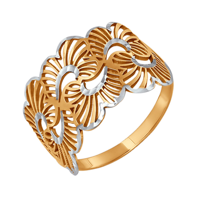 Золотое кольцо Sokolov из красного золота 585 пробы ДИ015336, размеры от 17.5 до 20.5