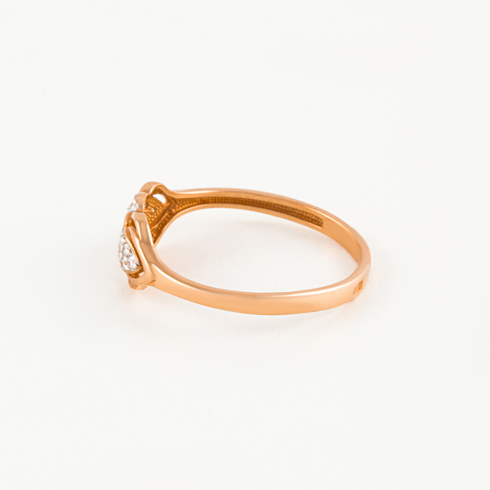 Золотое кольцо Вероника из красного золота 585 пробы  со вставками (фианит) 3ВК132-347, размеры от 16 до 19