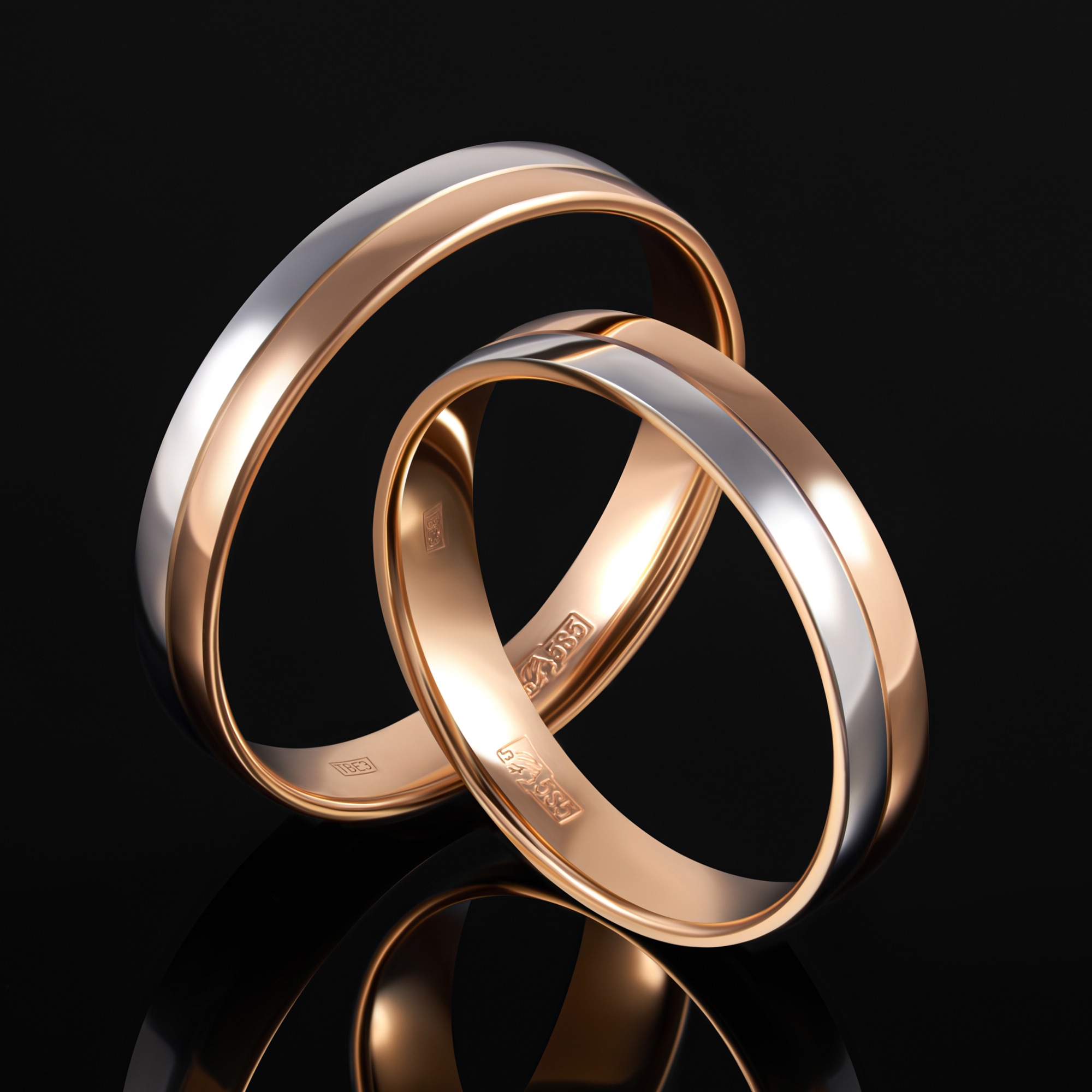 Золотое кольцо обручальное Sokolov из красного золота 585 пробы ДИ110158, размеры от 15.5 до 22