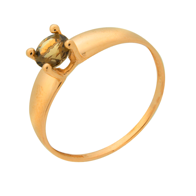 Золотое кольцо Дельта (delta) из красного золота 585 пробы со вставками из полудрагоценных камней (топаз) ДП313105, размеры от 16 до 18.5