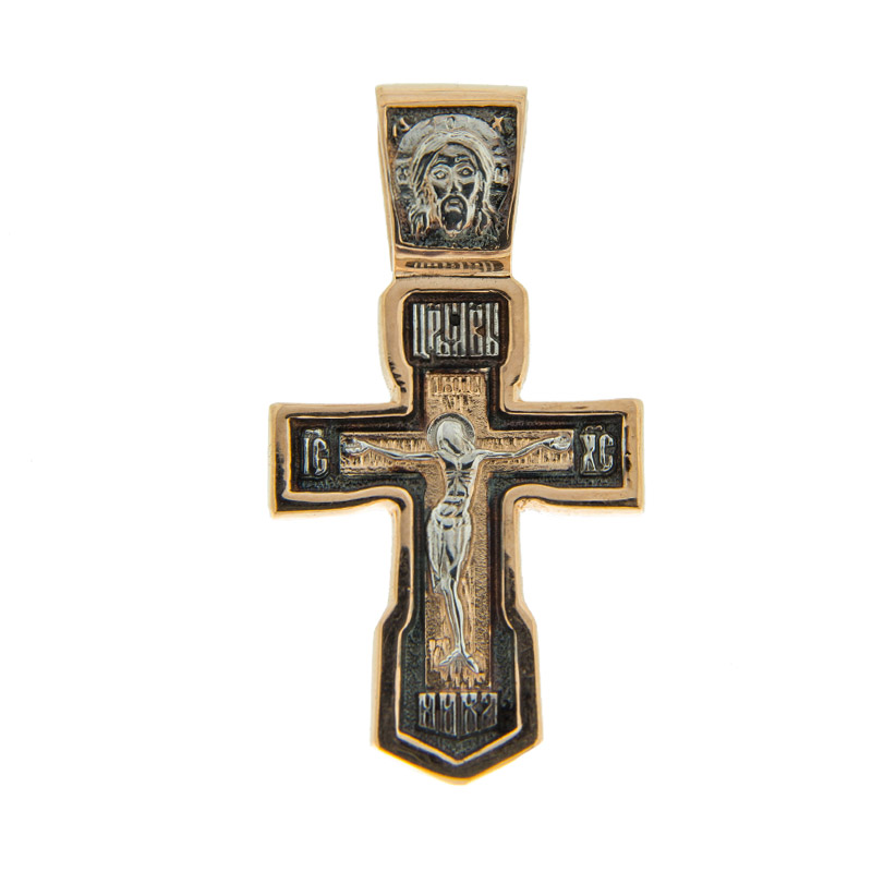 Золотой крест Артос из красного золота 585 пробы ОС331-022