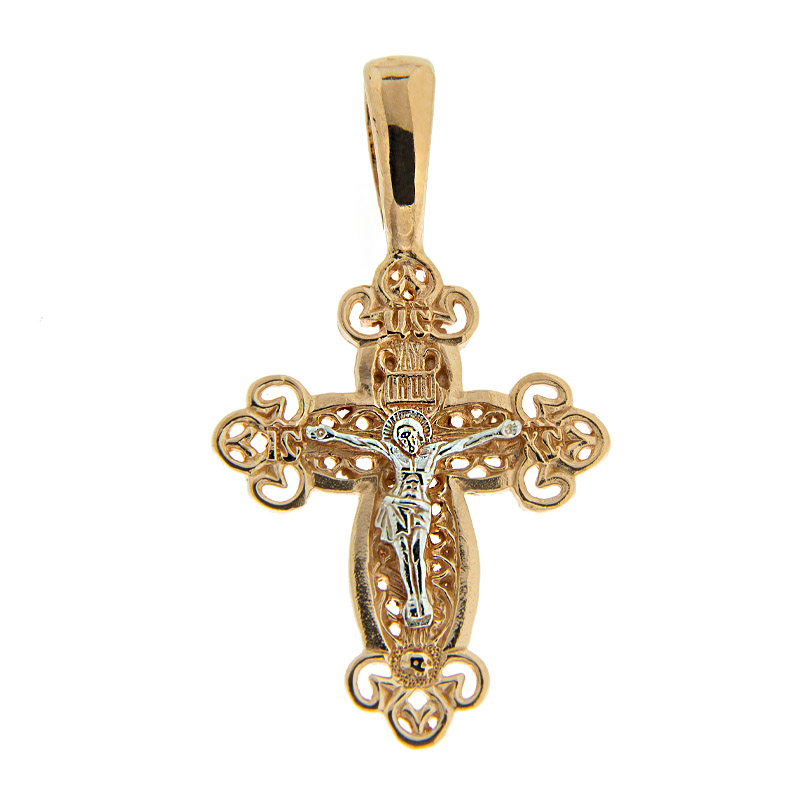 Золотой крест Артос из красного золота 585 пробы ОС331-165