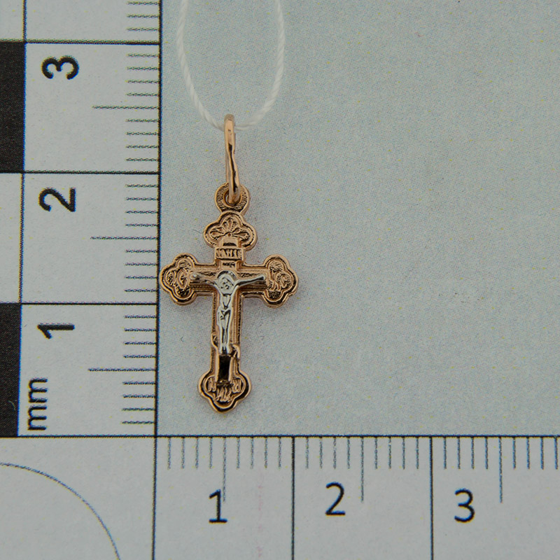 Золотой крест Артос из красного золота 585 пробы ОС331-012
