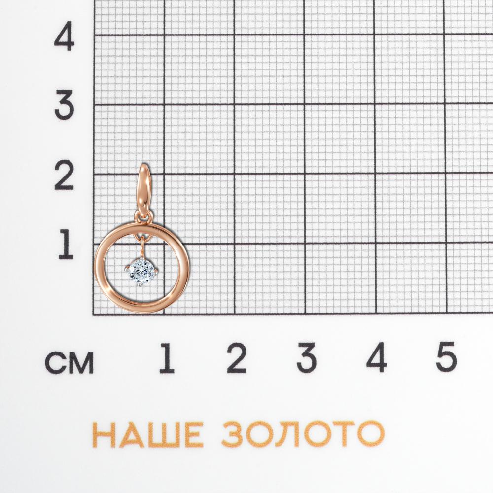 Золотая подвеска Санис из красного золота 585 пробы  со вставками (фианит) СН01-315228