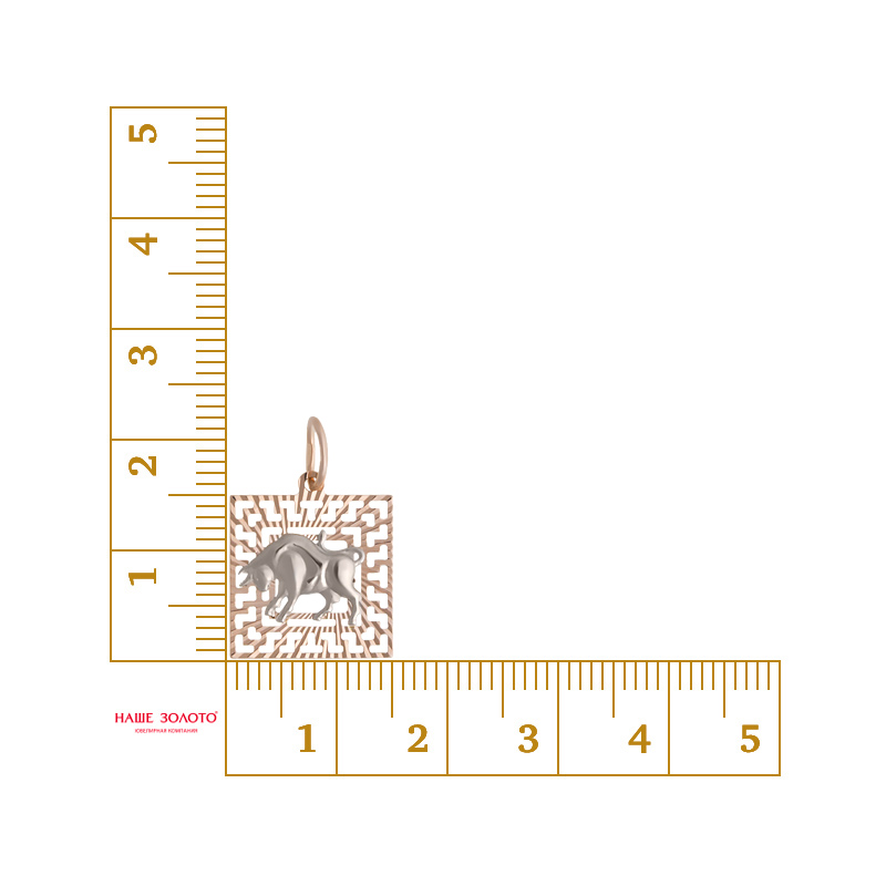 Золотой знак зодиака Топаз из красного золота 585 пробы ТЗТ130634776