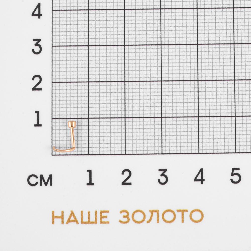 Золотой пирсинг Ювелирные традиции из красного золота 585 пробы  со вставками (фианит) ЮИПР130-4446