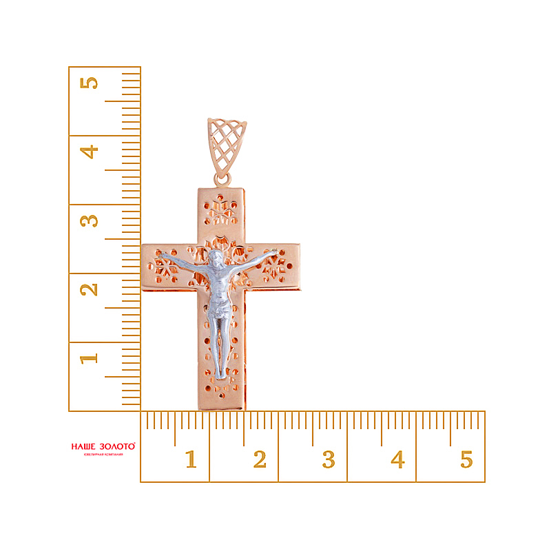 Золотой крест  из красного золота 585 пробы ЖНП150015