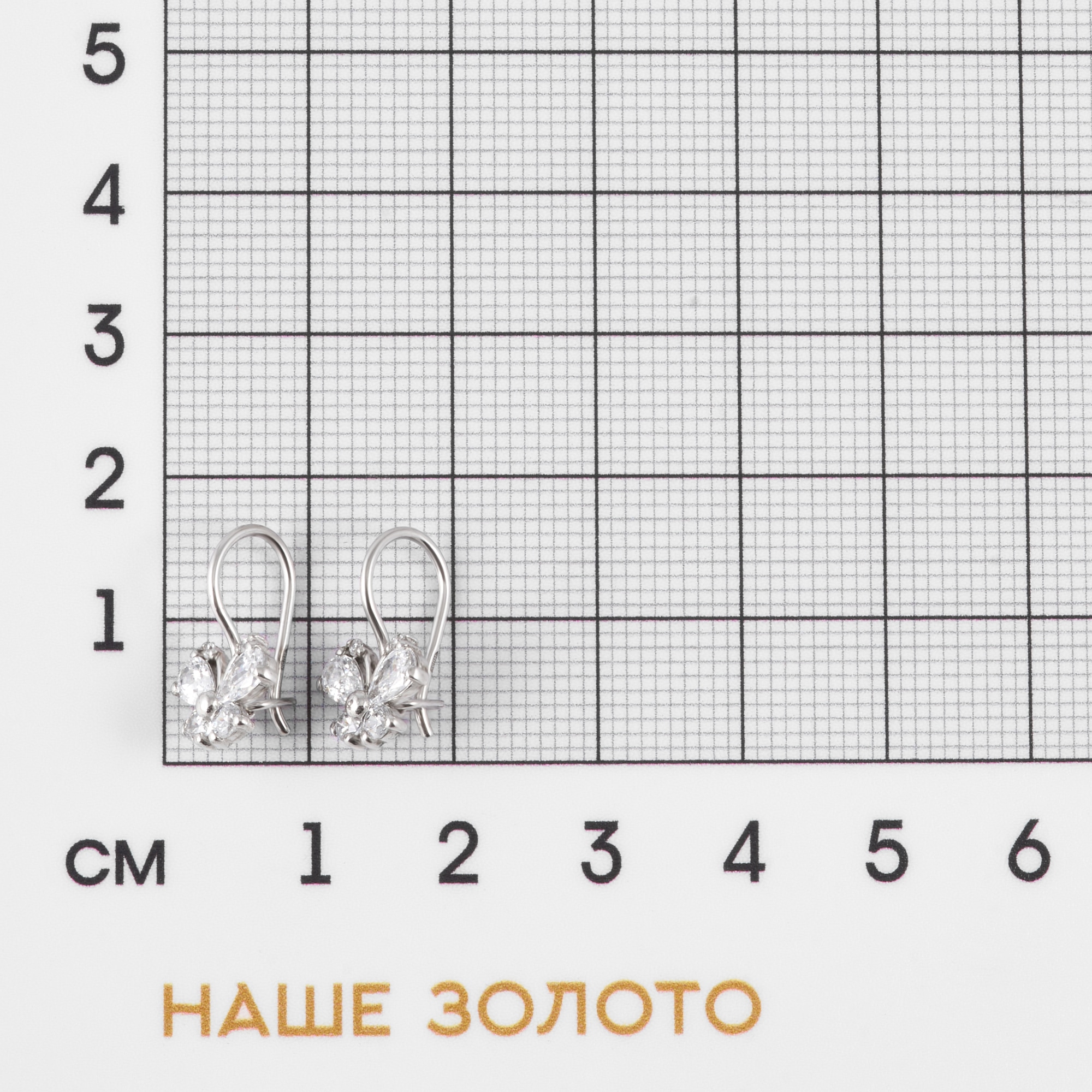 Серебряные серьги детские Мидас-пермь  со вставками (фианит) 4МС414
