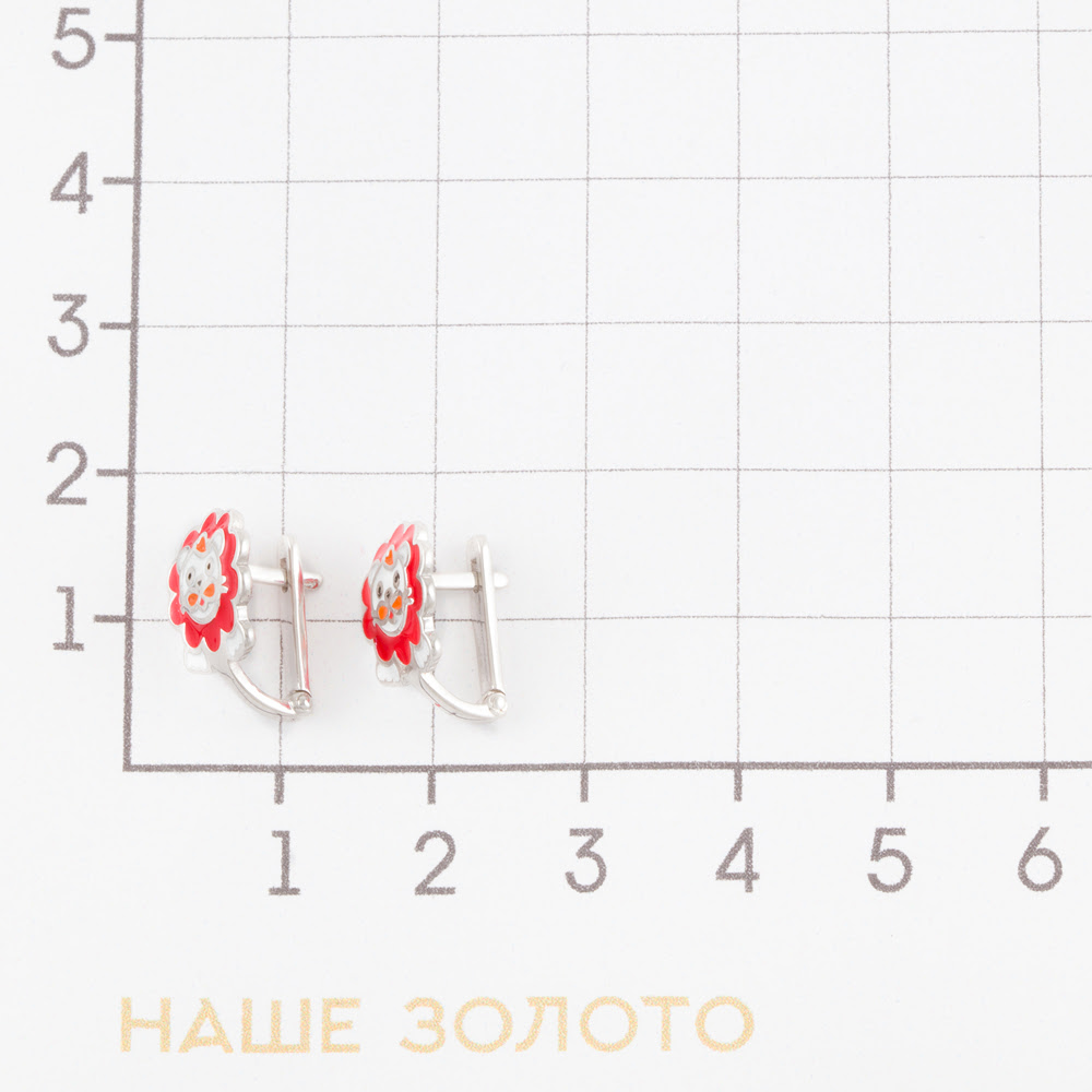 Серебряные серьги детские Efremof  со вставками (эмаль) ЮП1200411128