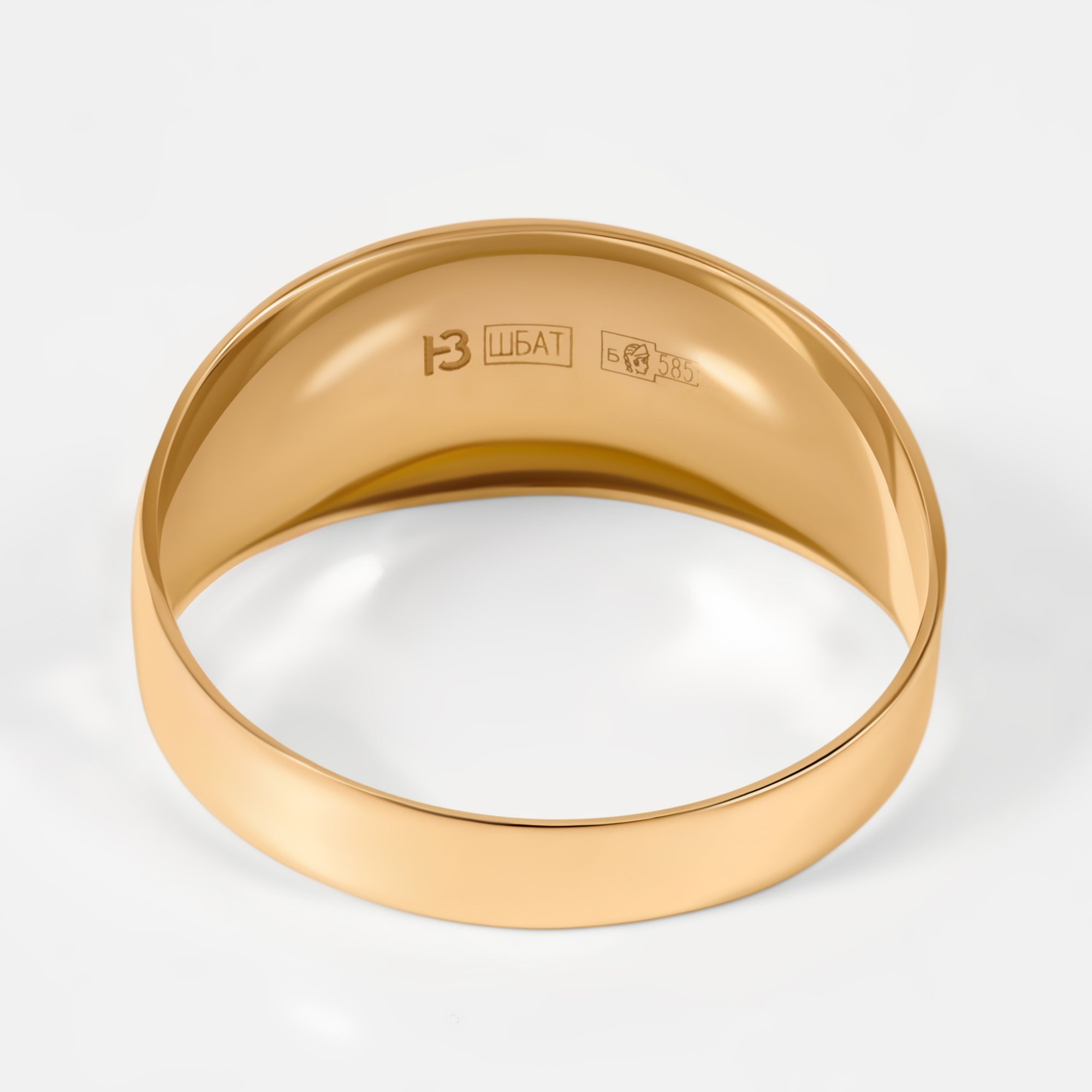 Золотое кольцо Магнат  из красного золота 585 пробы ПЗА012528, размеры от 16 до 21.5