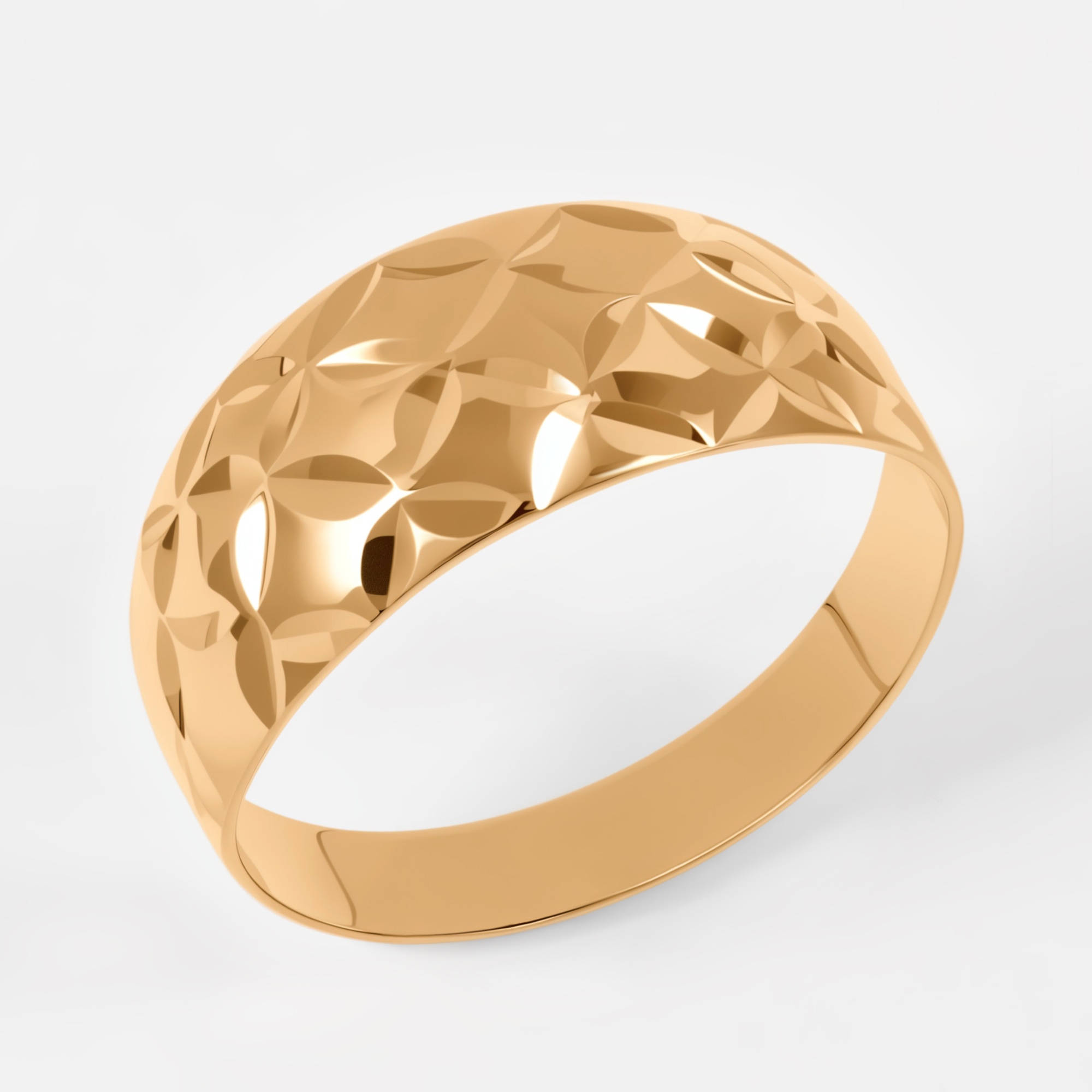 Золотое кольцо Магнат  из красного золота 585 пробы ПЗА012528, размеры от 16 до 21.5