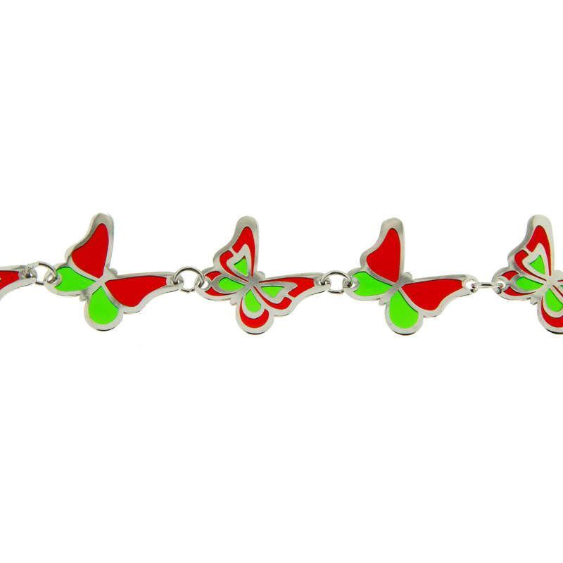 Серебряный браслет Альфа-карат  со вставками (эмаль) КР2056453/9З-К, размеры от 1 до 1