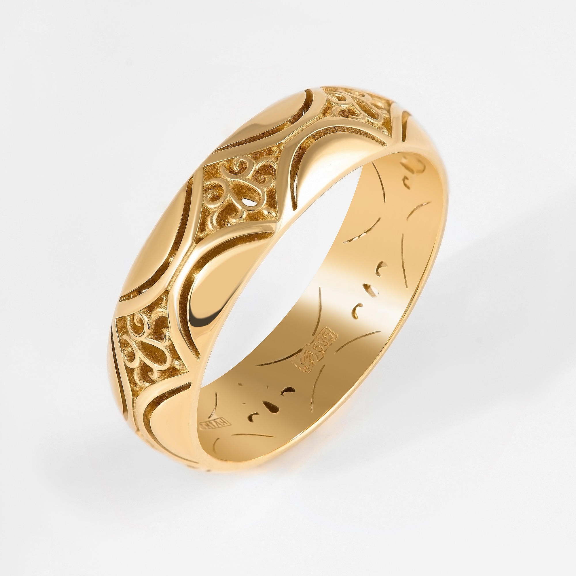 Золотое кольцо обручальное Kota osta из красного золота 585 пробы КАКО-ОКБ230ГМ35, размеры от 20 до 20.5