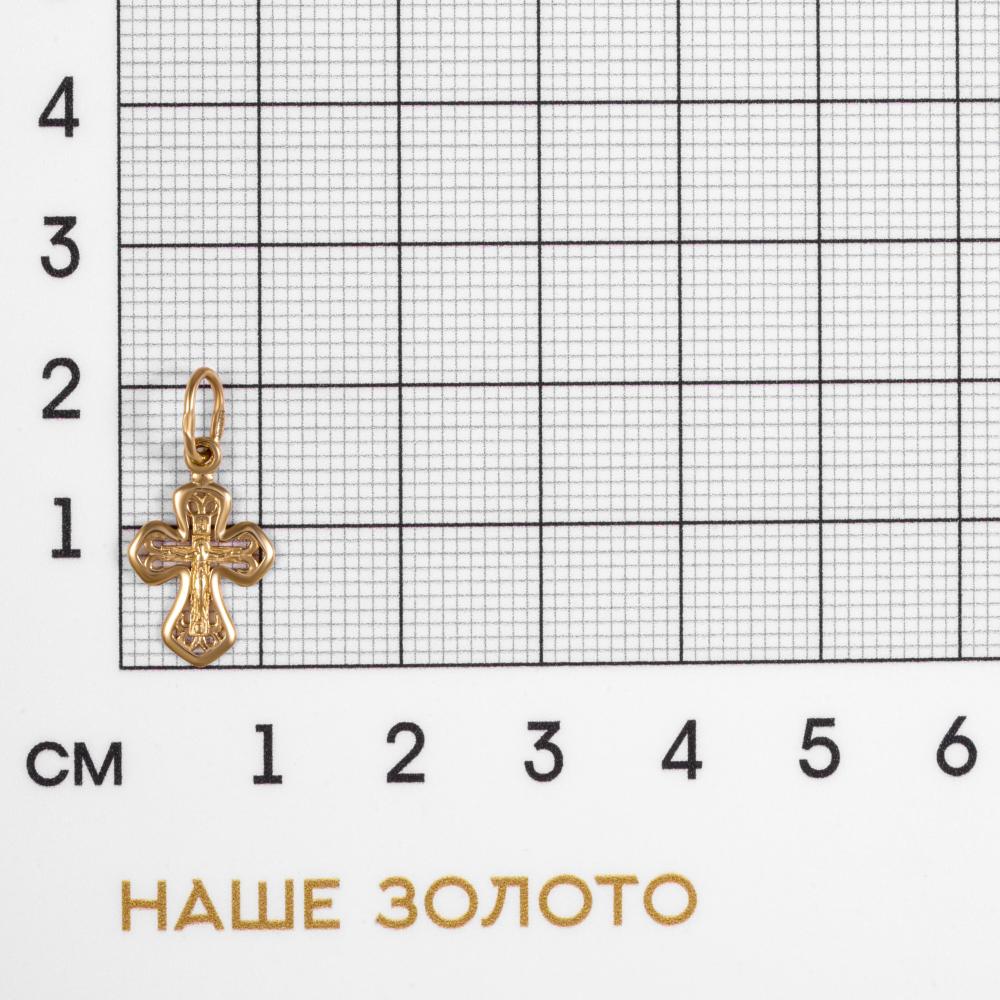 Золотой крест Рыбин  из красного золота 585 пробы РЫ3001255